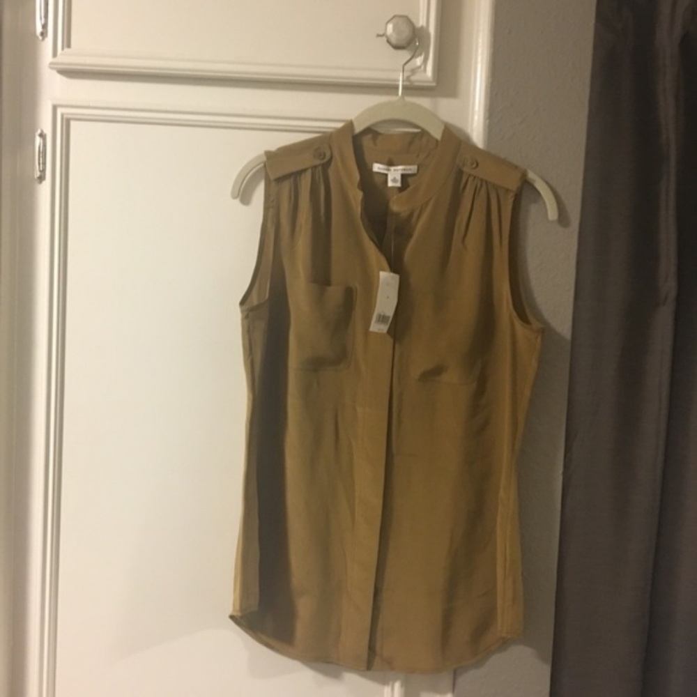 NWT Silk BR Mustard Blouse